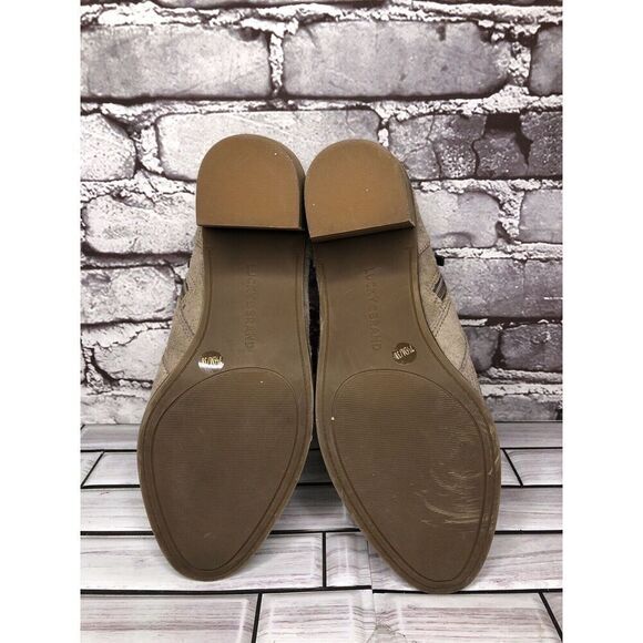 Lucky Brand Ponic Taupe Tan Suede Cutout Block Heel Booties Women Sz 7.5M US/38 - Picture 10 of 16